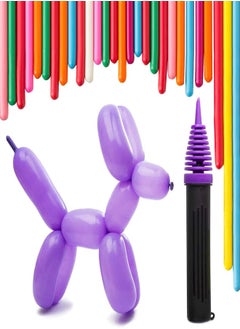 KASTWAVE Olefu 200 Twisting Balloons with Hand Pump - Double Action Pump for Sculpting Balloon Animals. Premium Balloons, Birthdays Wedding Anniversaries Party Decorations Multicolor, Risk-Free 