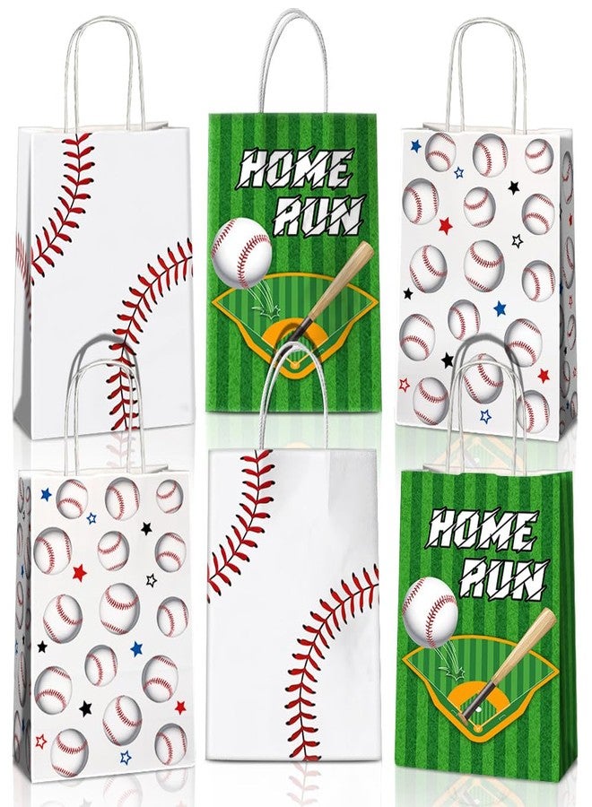 JOYGATHER 24 Pcs Baseball Party Favors Bags with Handles, Baseball Goodie Gift Candy Treat Snack Paper Bags with 3 Different Types for Birthday Party Supplies - Image 1