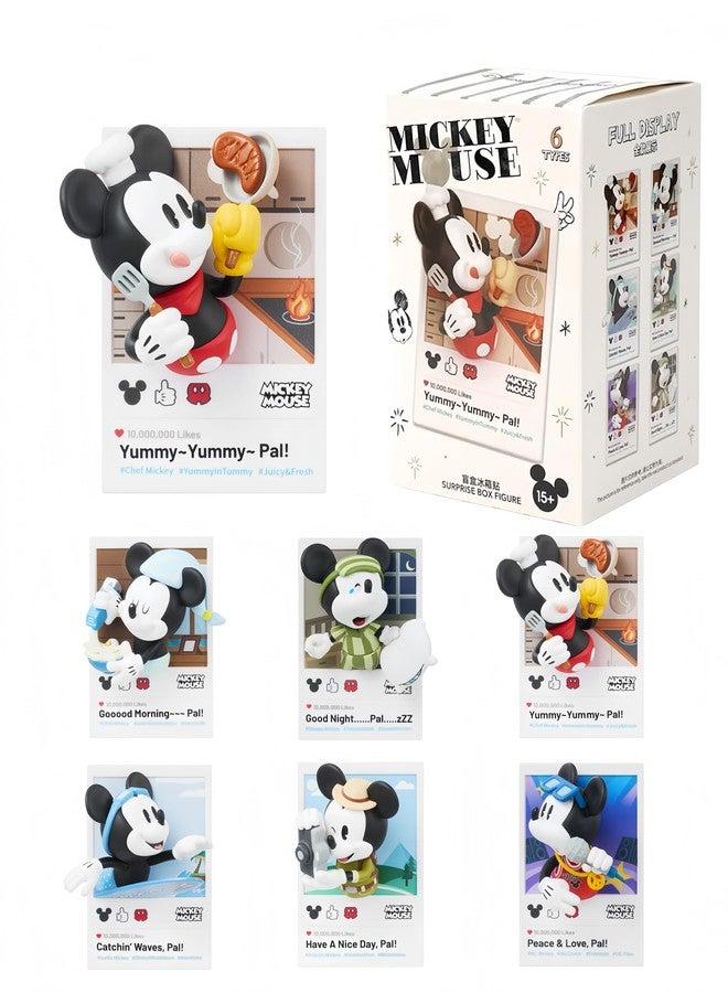 MINISO Disney Mickey Mouse Blind Box Fun in Life Series 3D Magnetic Vinyl Cute Mystery Animal Toy, Collectible Surprise Gift Figure Model Random Design for Home Decor Birthday Gifts, Single Box - Image 1