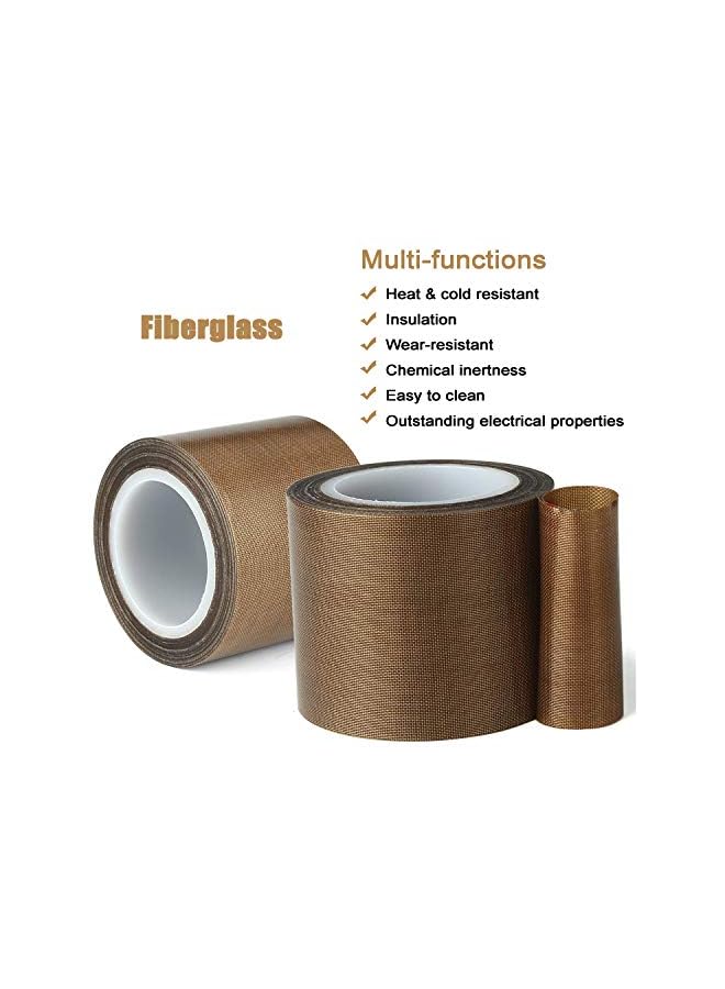 GCQQ Fabric Tape, 1/2 Inch 30 Feet Ptfe Tape For Vacuum Sealer Machine, Hand Impulse Sealers Insulation Ptfe Coated Fiberglass Adhesive Tape Compatible With Foodsaver, Seal A Meal, Weston, Cabella  - Image 3