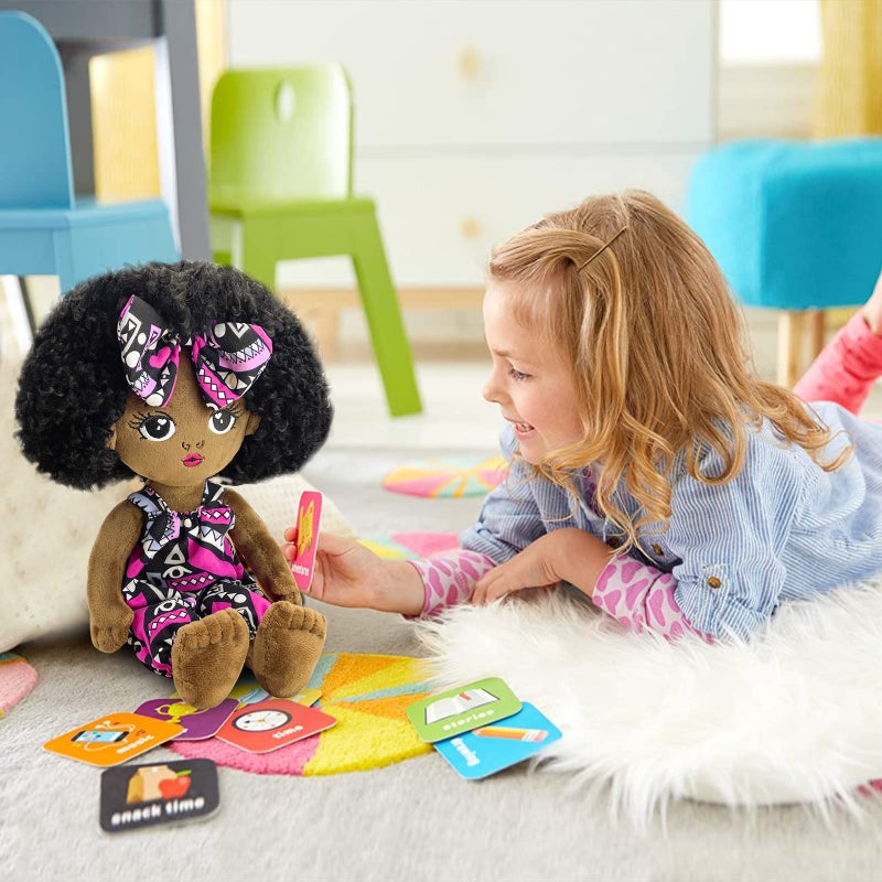 JUSTQUNSEEN Black Baby Dolls African American Doll Black Dolls 12'', Baby Dolls for Girls,Soft for Girls Stuffed Plush Doll for Girl (Small B-Pink) - Image 4