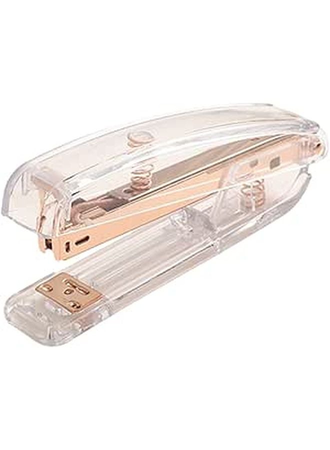 Portable Manual Stapler Tool Rose Gold Color for Office Home School Use - Image 1