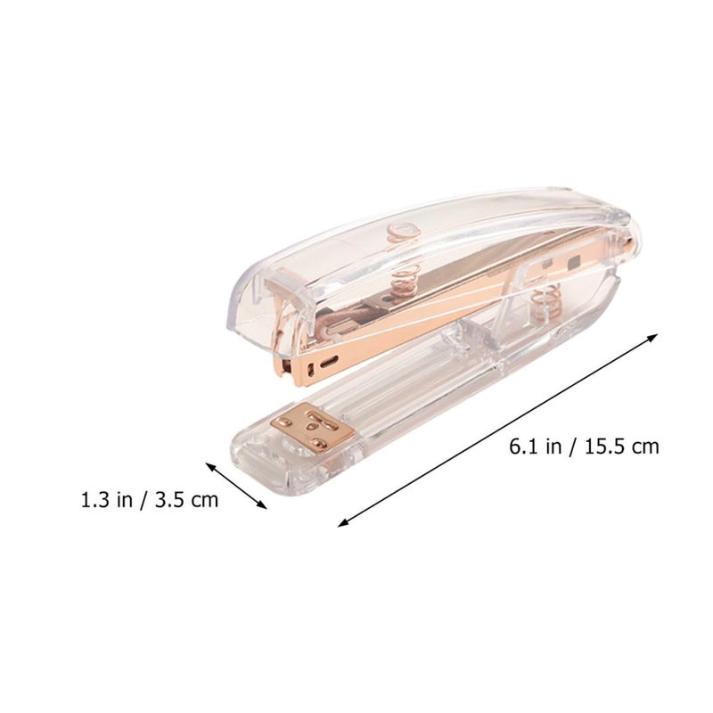 Portable Manual Stapler Tool Rose Gold Color for Office Home School Use - Image 3