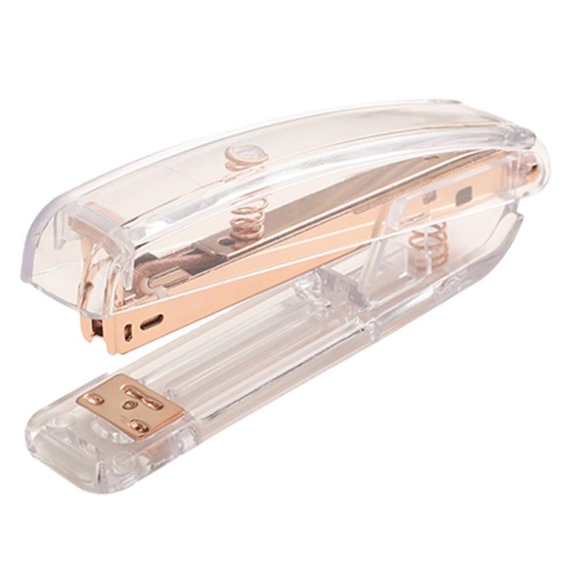 Portable Manual Stapler Tool Rose Gold Color for Office Home School Use - Image 2