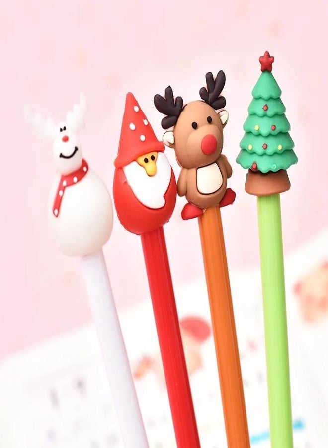 Le Delite 12-Piece Multi-Color Christmas Gel Pens - Santa Claus, Reindeer, Tree, Snowman & More - Fine Point, 0.5mm, Ambidextrous, Soft Grip, Water-Based Ink, Refill Included - Image 3