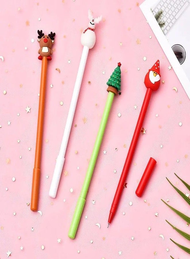 Le Delite 12-Piece Multi-Color Christmas Gel Pens - Santa Claus, Reindeer, Tree, Snowman & More - Fine Point, 0.5mm, Ambidextrous, Soft Grip, Water-Based Ink, Refill Included - Image 1