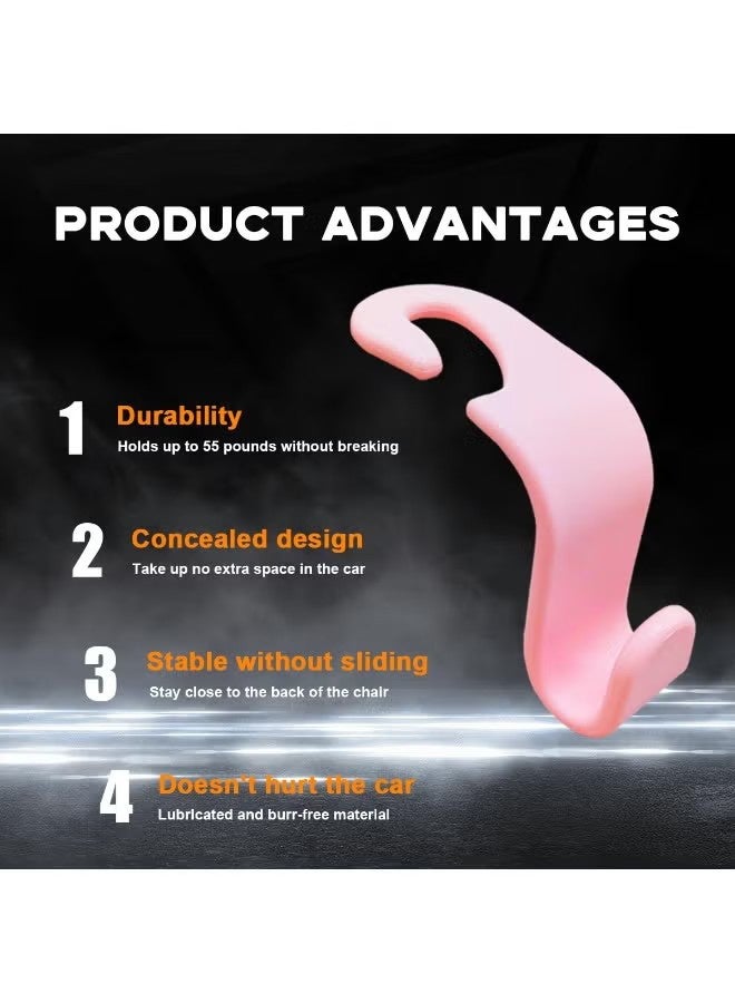 YJ Car Seat Headrest Hook, 4 Pack Universal Car Storage Headrest Hanger Holder Hooks for Purse Used to Hang Water Bottles Shopping Bags Car Trash Bags - Image 3