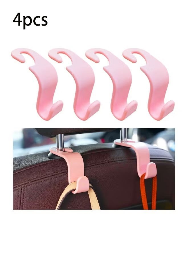 YJ Car Seat Headrest Hook, 4 Pack Universal Car Storage Headrest Hanger Holder Hooks for Purse Used to Hang Water Bottles Shopping Bags Car Trash Bags - Image 1
