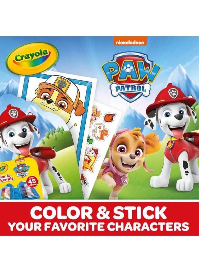 Crayola PAW Patrol Art Kit for Kids (45pcs), PAW Patrol Coloring Book Pages, PAW Patrol Stickers for Kids, PAW Patrol Toy, Holiday Gift, red, white, black - Image 4