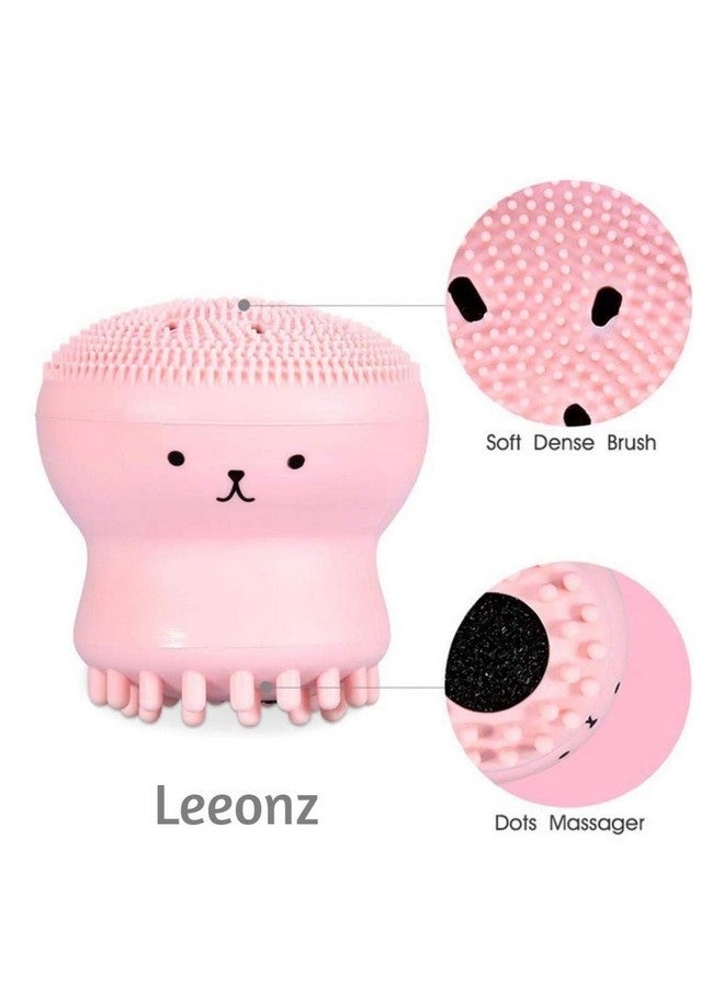 Leeonz Facial Cleansing Brush, Cute Animal Octopus Silicone Manual Cleaning Brush, for Deep Cleansing, Gentle Exfoliating, Skin Massaging, for All Skin Type,1pcs - Image 3