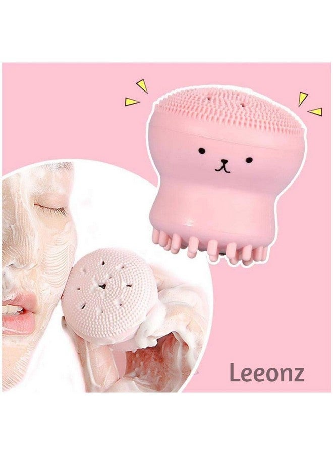 Leeonz Facial Cleansing Brush, Cute Animal Octopus Silicone Manual Cleaning Brush, for Deep Cleansing, Gentle Exfoliating, Skin Massaging, for All Skin Type,1pcs - Image 2