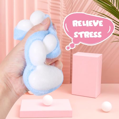 FauKait 1pcs Cat Paw Squishy Toy 5 in Big Cute Kawaii Fufu Squishies Sticky Cat Paw Fur Ball Super Soft Stress Relief Funny Fidget Toys Novelty Things Suitable for Adults Kids - Image 5