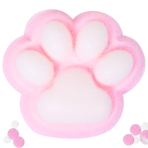 FauKait 1pcs Cat Paw Squishy Toy 5 in Big Cute Kawaii Fufu Squishies Sticky Cat Paw Fur Ball Super Soft Stress Relief Funny Fidget Toys Novelty Things Suitable for Adults Kids - Image 1