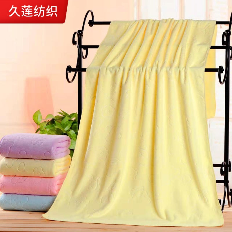 general Microfiber Embossed Bath Towel 70x140cm Absorbent Beach Towel for Women and Men - Image 1