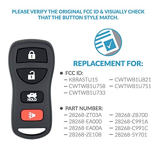 Keyless2Go Replacement for Keyless Entry Car Key Fob Remote for KBRASTU15 CWTWB1U733 - Image 4