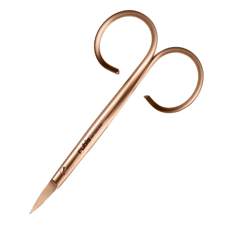 Rubis Classic Stainless Steel Nail Scissors for Precise Fingernails Cuticles and Eyebrows 1F004RG Red GoldRubis Switzerland Swiss Made World Renowned Precision