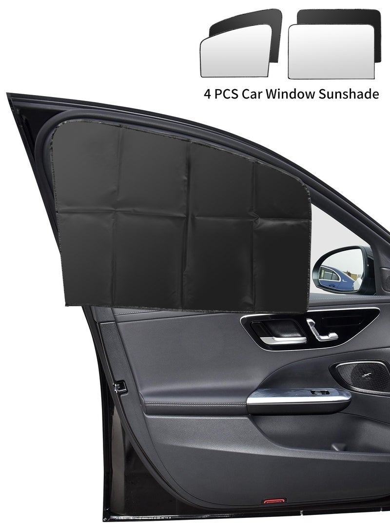Bukela Car Window Sunshades, 4 Pieces Universal Magnetic Car Curtains, Block UV Rays, Reduce Damage from Direct Bright Sunlight and Heat, Universal Easy to Fit Front and Rear Seats - Image 1