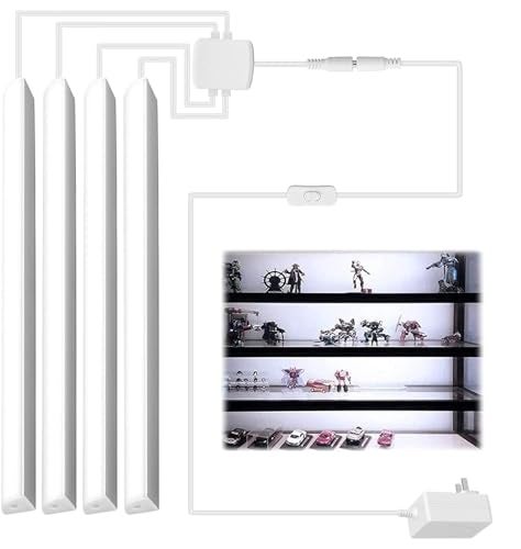 Cefrank Cabinet Lighting, 4pcs 12" V-Shape Bright LED Light Bars for Under Cabinet, Gun Safe, Locker, Closet, Under Counter, Shelf, Showcase - 1200lm 12W - Pure White (6000K) - Image 1