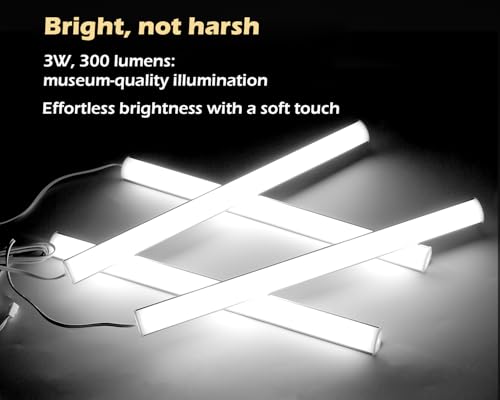 Cefrank Cabinet Lighting, 4pcs 12" V-Shape Bright LED Light Bars for Under Cabinet, Gun Safe, Locker, Closet, Under Counter, Shelf, Showcase - 1200lm 12W - Pure White (6000K) - Image 2
