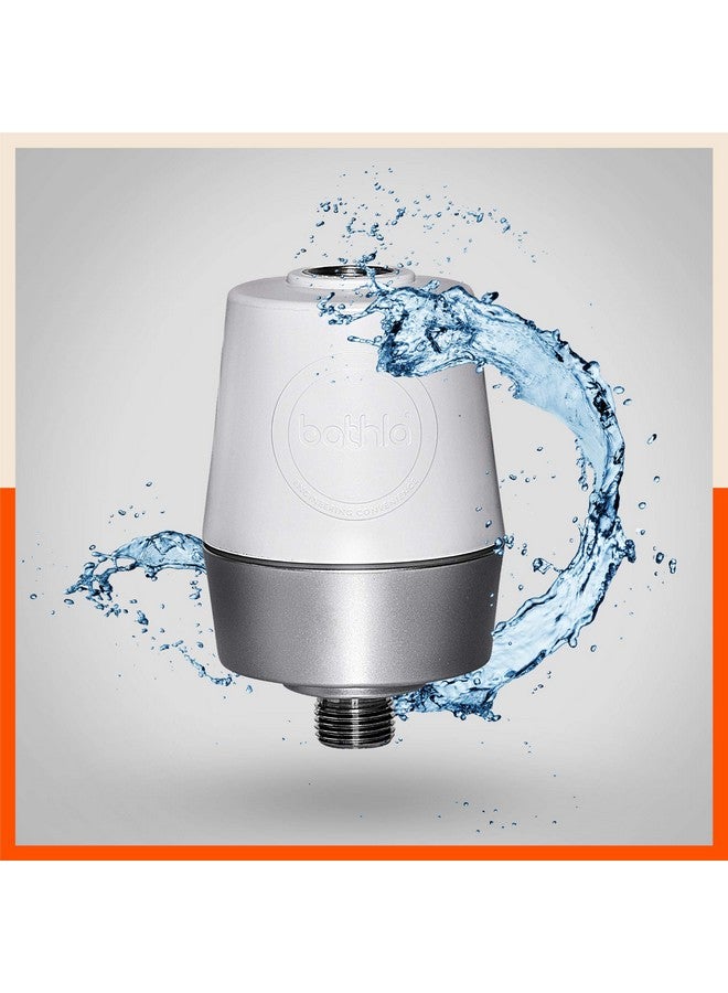 Bathla فلتر الدش والصنبور Bathla QuaSoft 3499 - يقلل تساقط الشعر ويحمي البشرة من المياه العسرة (فضي، أبيض) - Image 1