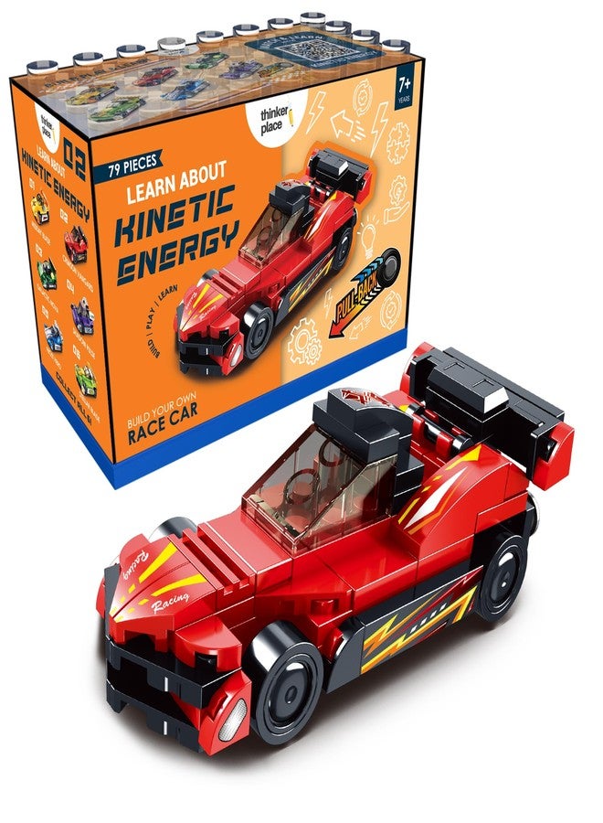 ThinkerPlace STEM Racing Car Pull Back Building Blocks Set (79Pcs) | DIY Speed Car Toy for Kids 6+ Years (Boys & Girls) | Friction Powered Racing Toy | Creativity & Motor Skills Development - Image 1