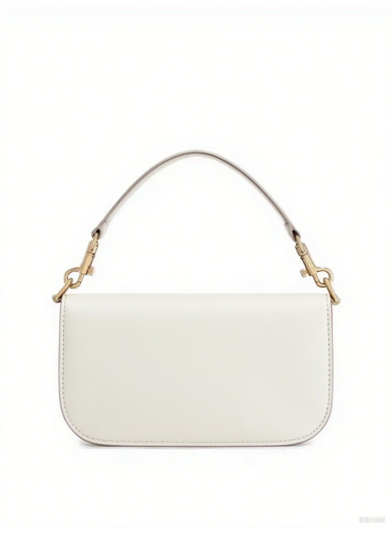 D&G DG Logo Shoulder Bag | White Leather Top-Handle Bag with Gold Hardware, Luxury Mini Bag for Fashion-Forward Styling - Image 3