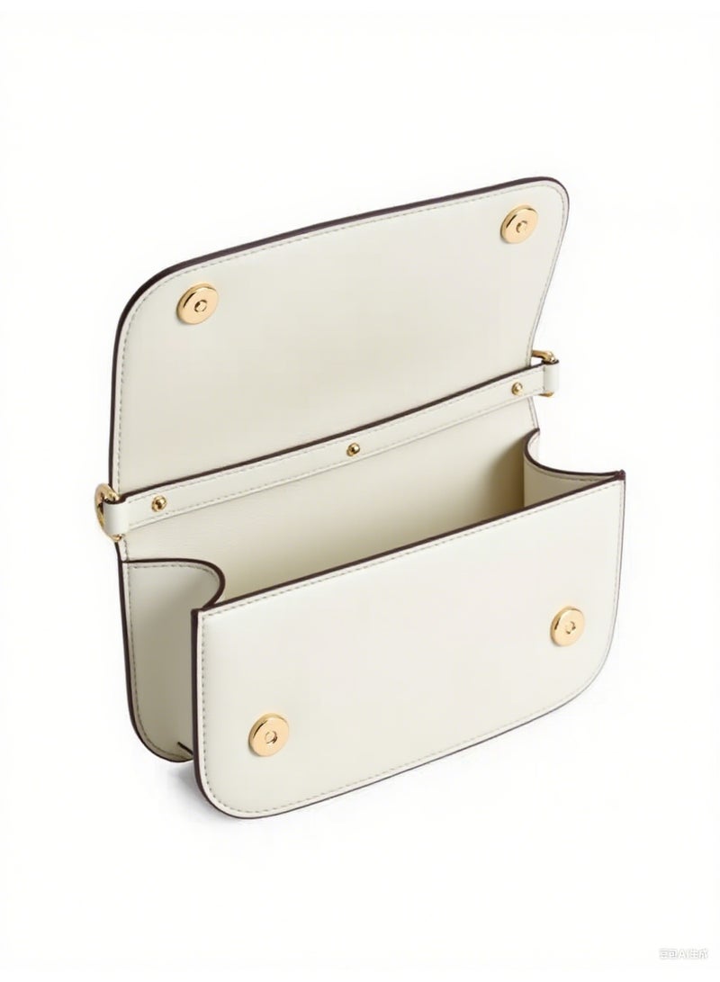 D&G DG Logo Shoulder Bag | White Leather Top-Handle Bag with Gold Hardware, Luxury Mini Bag for Fashion-Forward Styling - Image 4