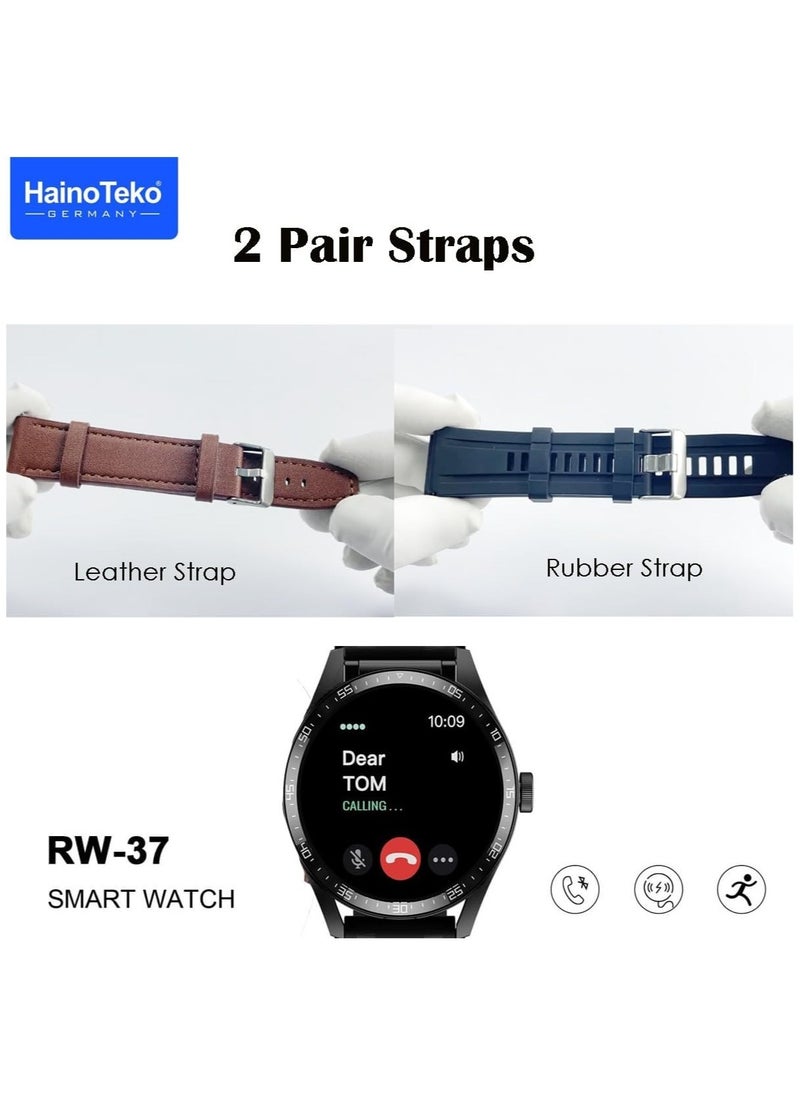 Haino Teko - Haino Teko Germany RW37 Watch Buds With Large Screen Round Shape AMOLED Display Smart Watch and Bluetooth Earbuds With 2 Pair Straps for Ladies and Gents - Image 1