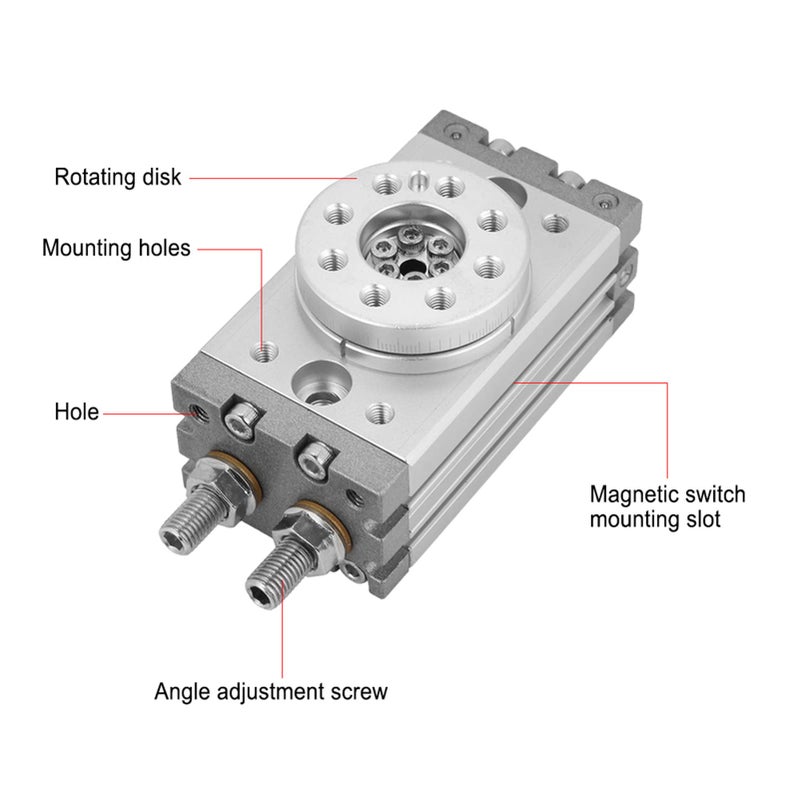 MSQB 10A Aluminum Alloy Pneumatic Rotary Cylinder 180 Degree C Type for Electronic Textile Industry - Image 3