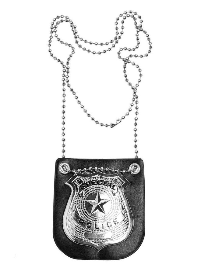 Joy Join Kids Police Dress Up Accessories Pretend Play Special Police Badge With Chain(Black)  - Image 1