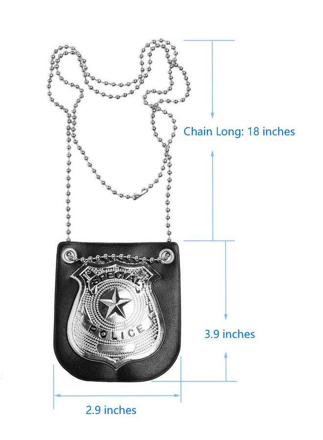 Joy Join Kids Police Dress Up Accessories Pretend Play Special Police Badge With Chain(Black)  - Image 4