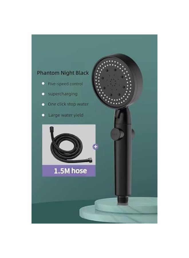 HOOKOR High Pressure 5-mode Handheld Shower Head with150CM Hose and Adhensive Bracket, Hand Held Water Sprinkler with ON/OFF Pause Switch to Saving Water, Clean Corner,Tile & Pets - Image 4