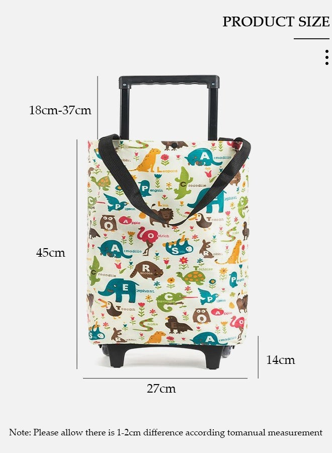 DUNISO Household Shopping Cart, Foldable Trolley Bag with Rolling Wheels, Elderly Shopping Bag Grocery Foldable Cart, Waterproof Shopping Trolley Grocery Carts,Suit for Luggage, Personal,Travel, Auto, Moving and Office Use - Image 2