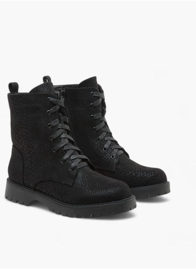 Celeste Women's Textured High Shaft Boots with Zip Closure  - Image 2