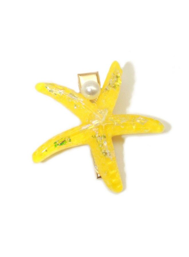 Healthy Care Shell Pearl Starfish Hair Clip Set For Women Girlspearl Starfish Hairpins Shell Hair Clips Fashion Sweet Beach Hair Accessories Birthday Valentines Wedding Day Best Gifts Yellow - Image 4