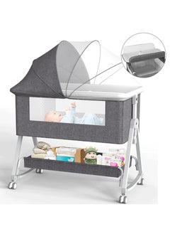 ACPLAY Baby Bassinet with 3-in-1 Design, Includes Changing Table, Adjustable Bedside Sleeper, and Portable Cradle with Storage Basket  - Image 1