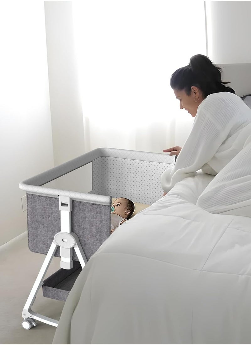 ACPLAY - Baby Bassinet with 3-in-1 Design, Includes Changing Table, Adjustable Bedside Sleeper, and Portable Cradle with Storage Basket - Image 1