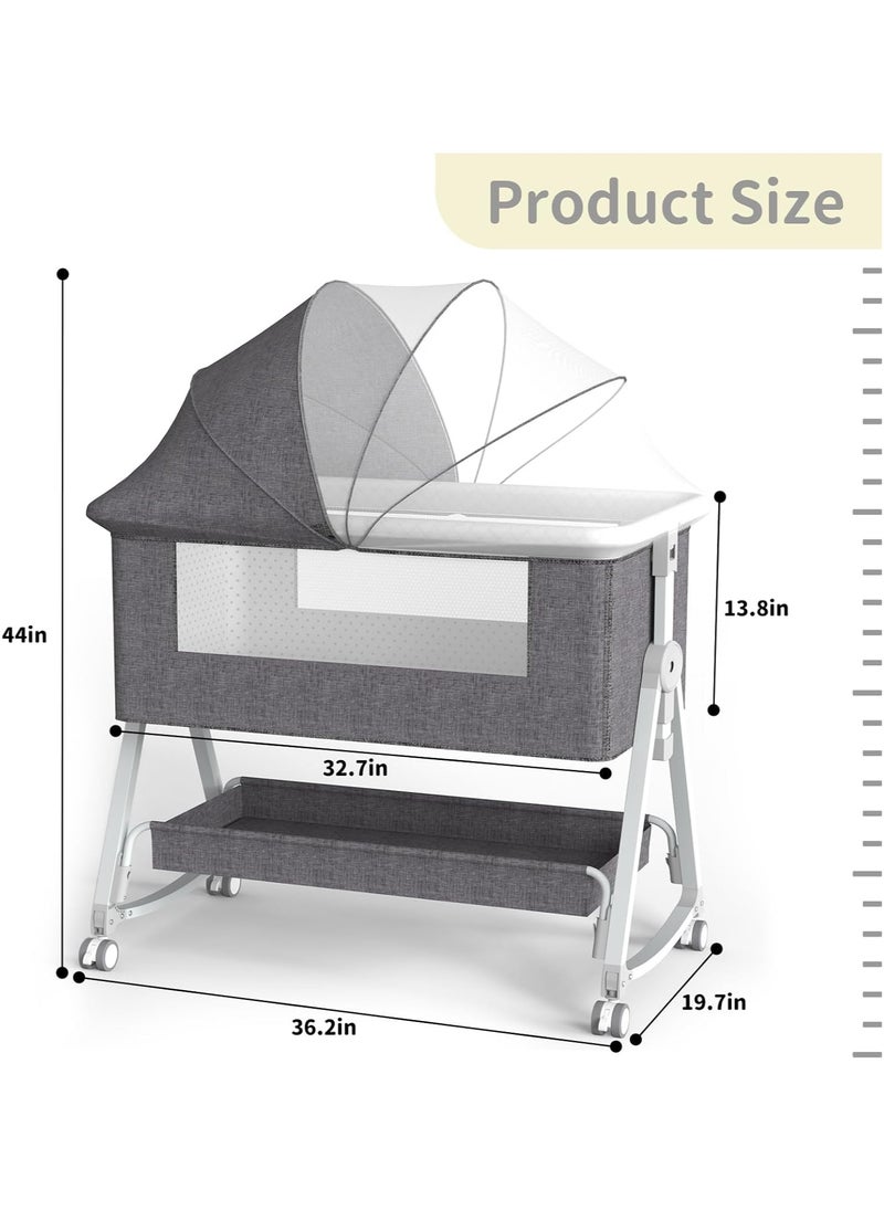 ACPLAY - Baby Bassinet with 3-in-1 Design, Includes Changing Table, Adjustable Bedside Sleeper, and Portable Cradle with Storage Basket - Image 1