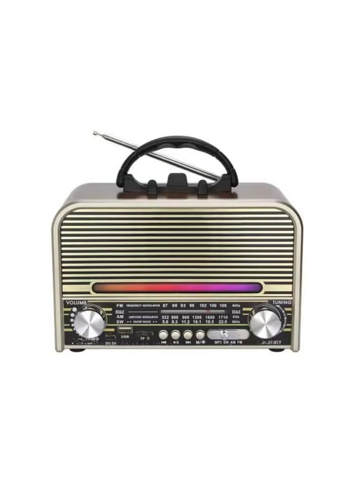 3-band radio with USB/TF player, Bluetooth, and USB charging, powered by a rechargeable battery  - Image 1