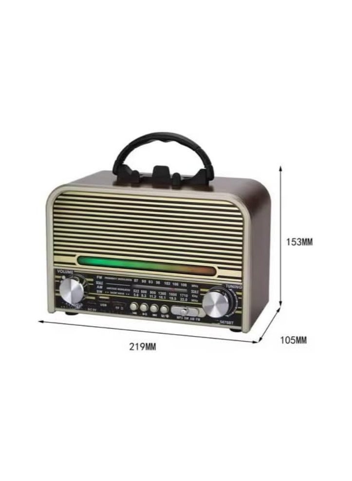 3-band radio with USB/TF player, Bluetooth, and USB charging, powered by a rechargeable battery  - Image 2