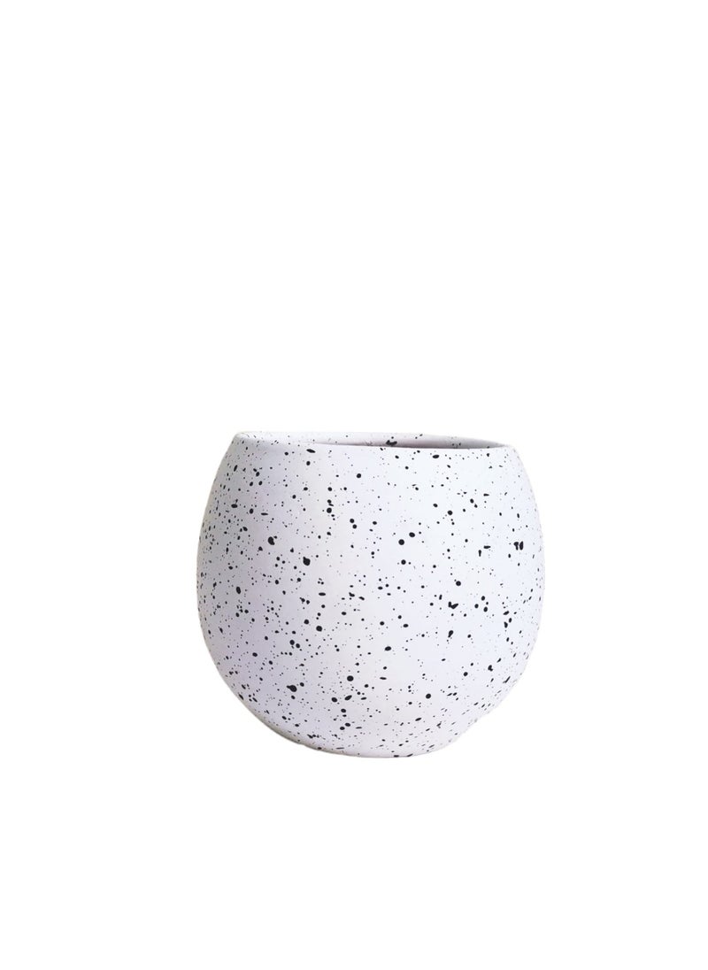 Shatla Shop White Terrazzo Decorative Pot for plants and cactus - for Office decoration & Home decor  - Image 1
