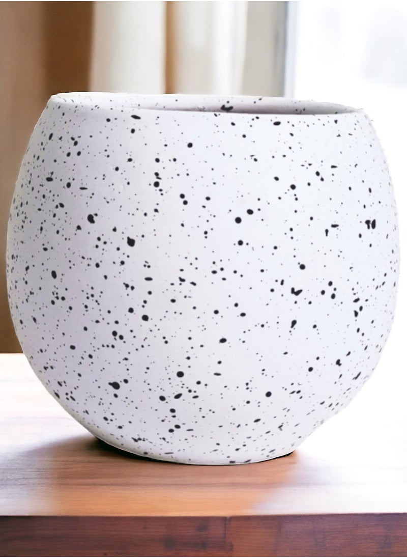 Shatla Shop White Terrazzo Decorative Pot for plants and cactus - for Office decoration & Home decor  - Image 2
