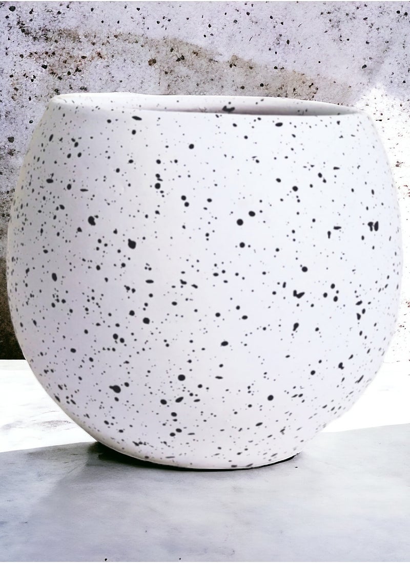 Shatla Shop White Terrazzo Decorative Pot for plants and cactus - for Office decoration & Home decor  - Image 3