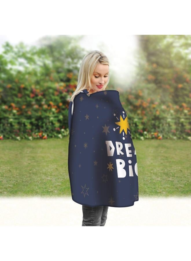 Navy Dream Big Cover It’s Feeding Time, but There’s No Quiet, Private Place to Nurse. Don’t Go Running Off to the Bathroom or Car Feed Your Baby the Moment He or She Gets Hungry No Matter Where You are