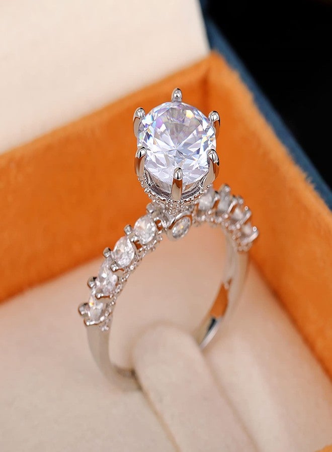 Peora American Diamond Studded Silver Plated Finger Ring Fashion Wear Stylish Jewellery Gift for Girls & Women (PX8R98-7) - Image 4