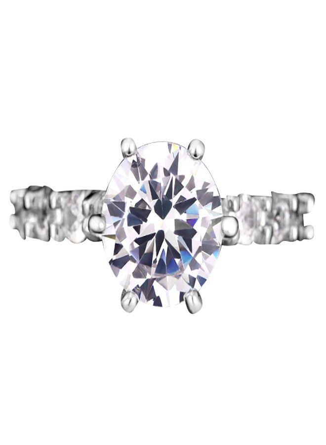 Peora American Diamond Studded Silver Plated Finger Ring Fashion Wear Stylish Jewellery Gift for Girls & Women (PX8R98-7) - Image 2