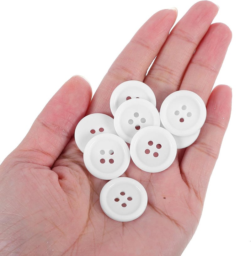60pcs White Resin 4 Hole Round Sewing Buttons for Coats Uniforms DIY Crafts Repairs, 20mm Replacement Buttons for Shirts Jackets Tailoring - Image 4