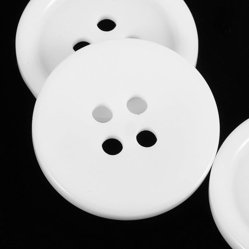 60pcs White Resin 4 Hole Round Sewing Buttons for Coats Uniforms DIY Crafts Repairs, 20mm Replacement Buttons for Shirts Jackets Tailoring - Image 3