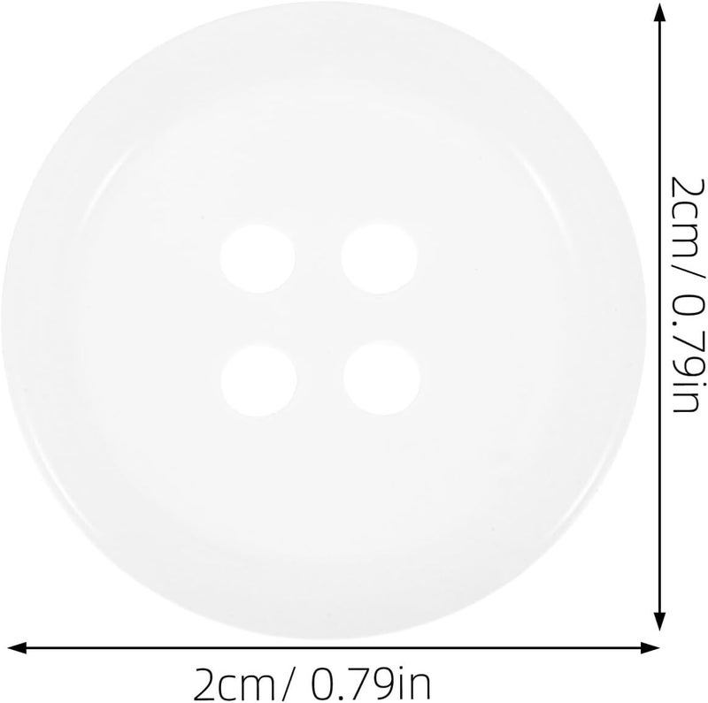 60pcs White Resin 4 Hole Round Sewing Buttons for Coats Uniforms DIY Crafts Repairs, 20mm Replacement Buttons for Shirts Jackets Tailoring - Image 2