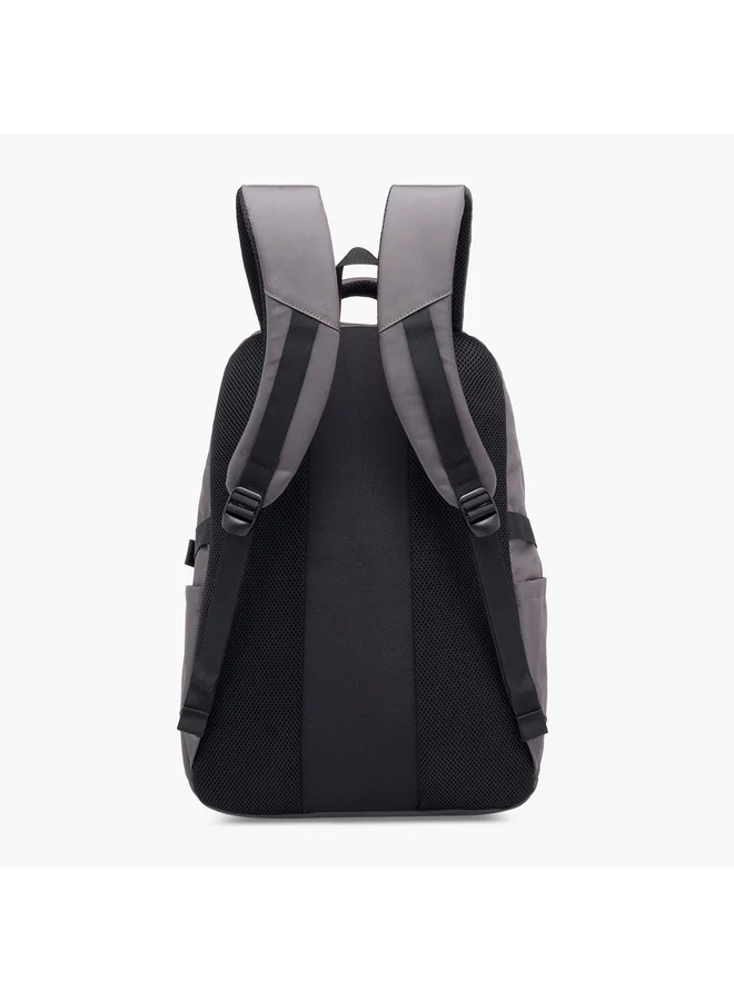 Kappa Unisex Logo Print Backpack with Adjustable Straps and Zip Closure - 17x35x48 cm